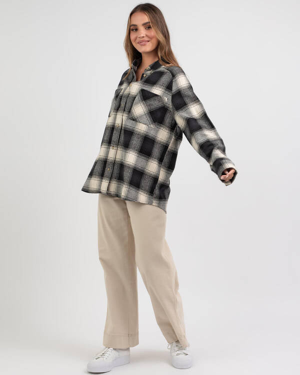 Rip Curl Count Flannel Shirt in Washed Black - Small