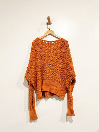 Free People Best of You Orange Knit Sweater - Small