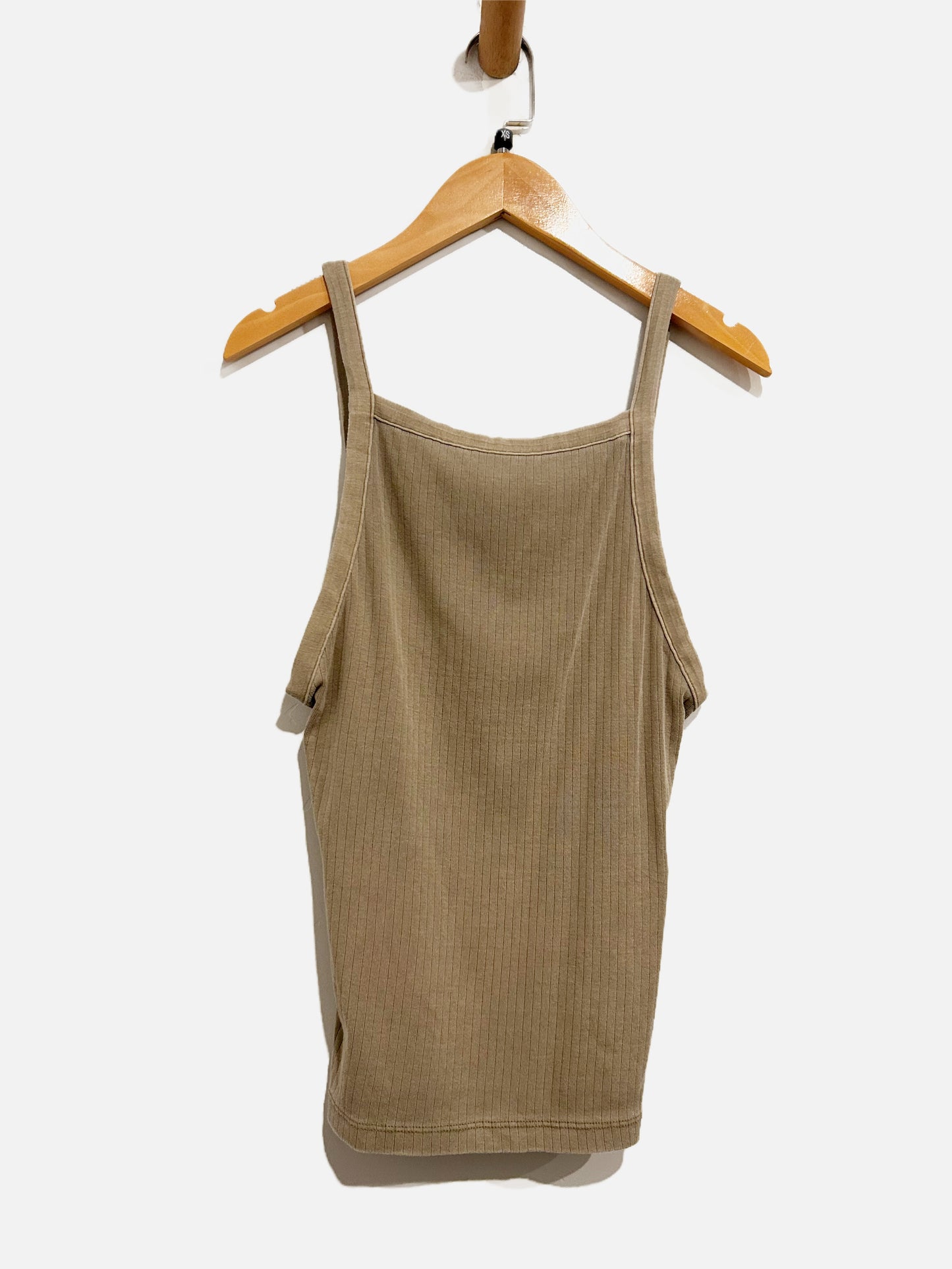 Free People Green Ribbed Tank - XS