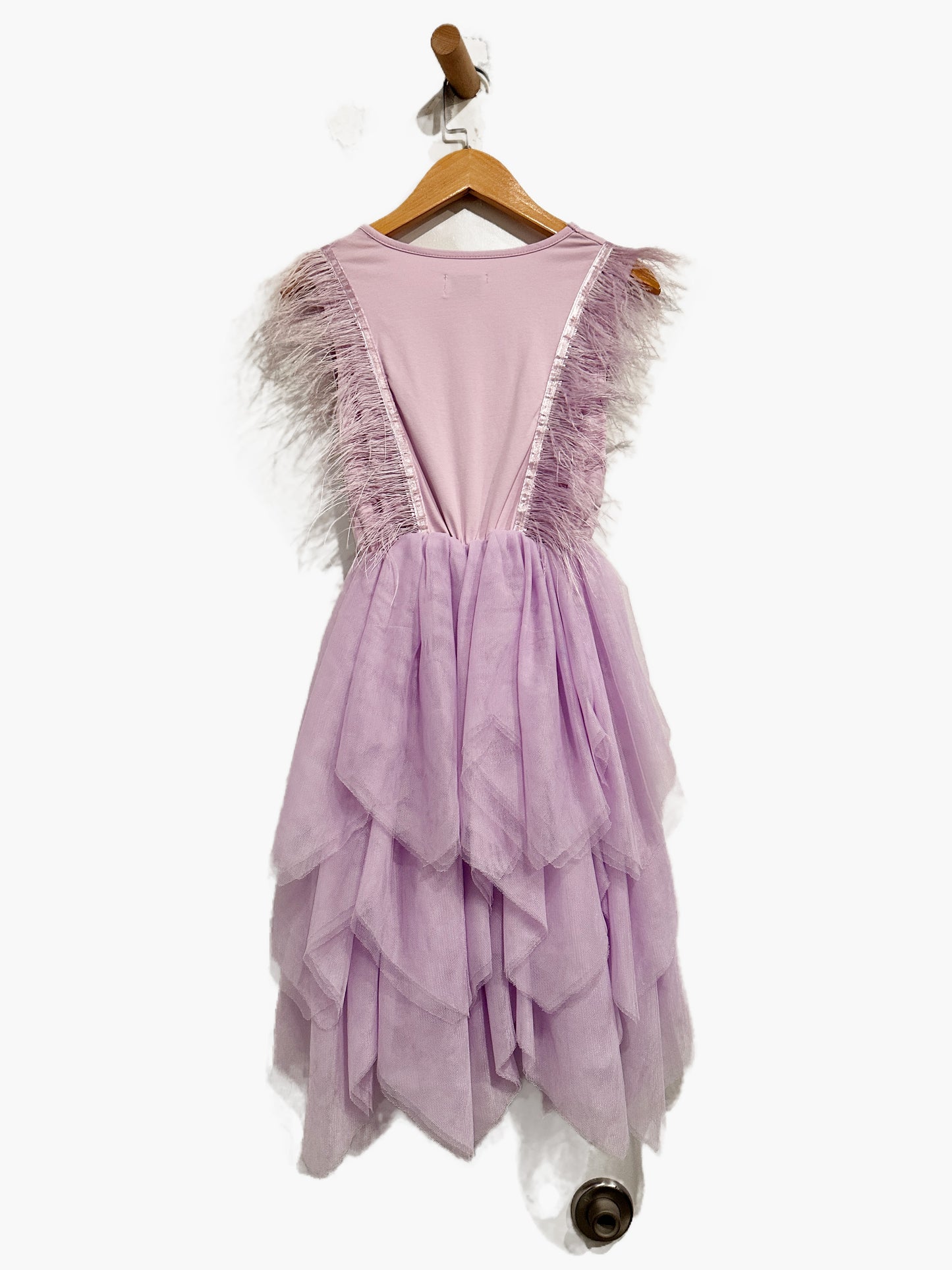 Lola and the Boys Purple Feather Tulle Dress - 12