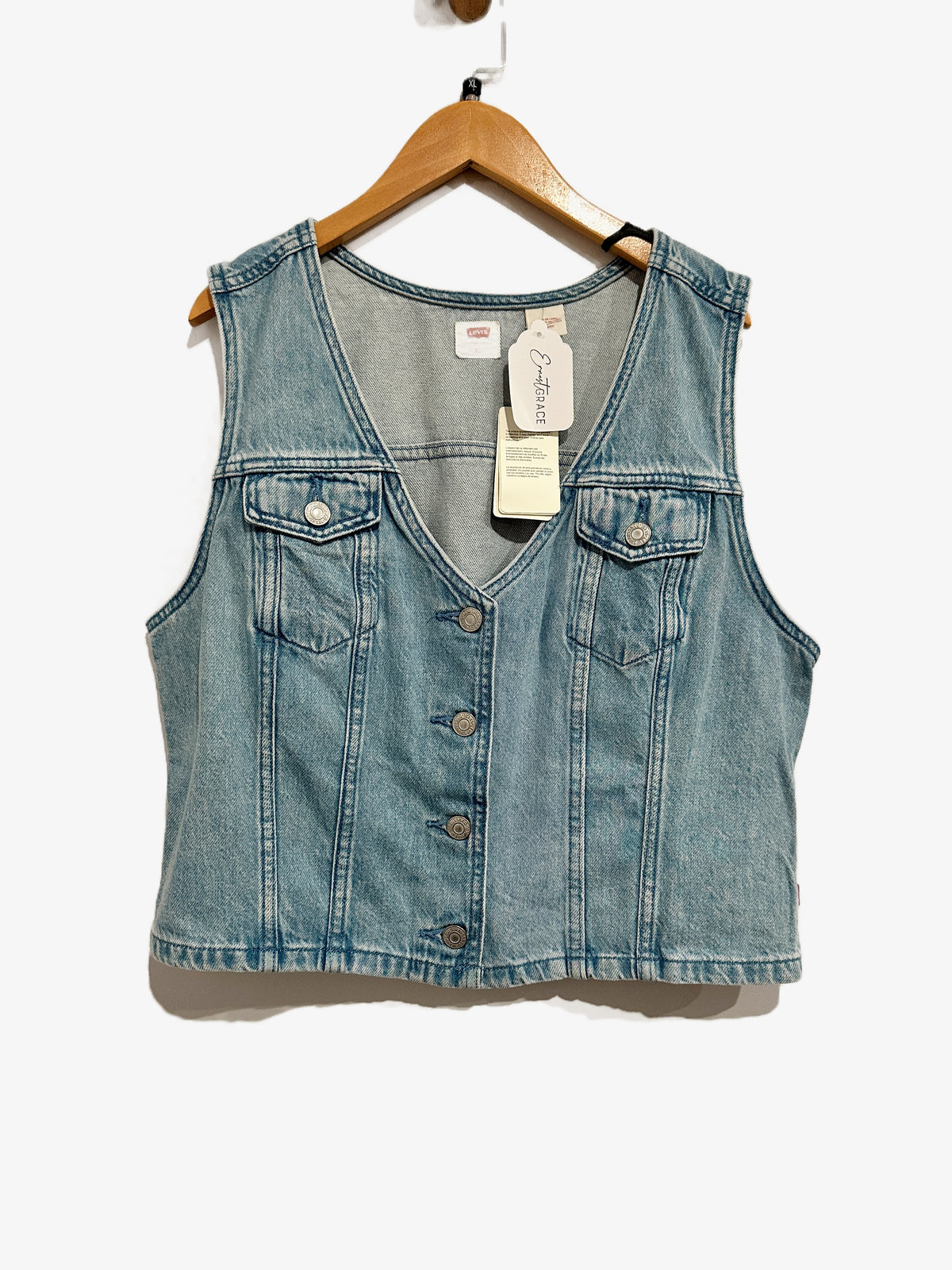 Levi's NWT Bella Denim Corset Vest in I Will - XL