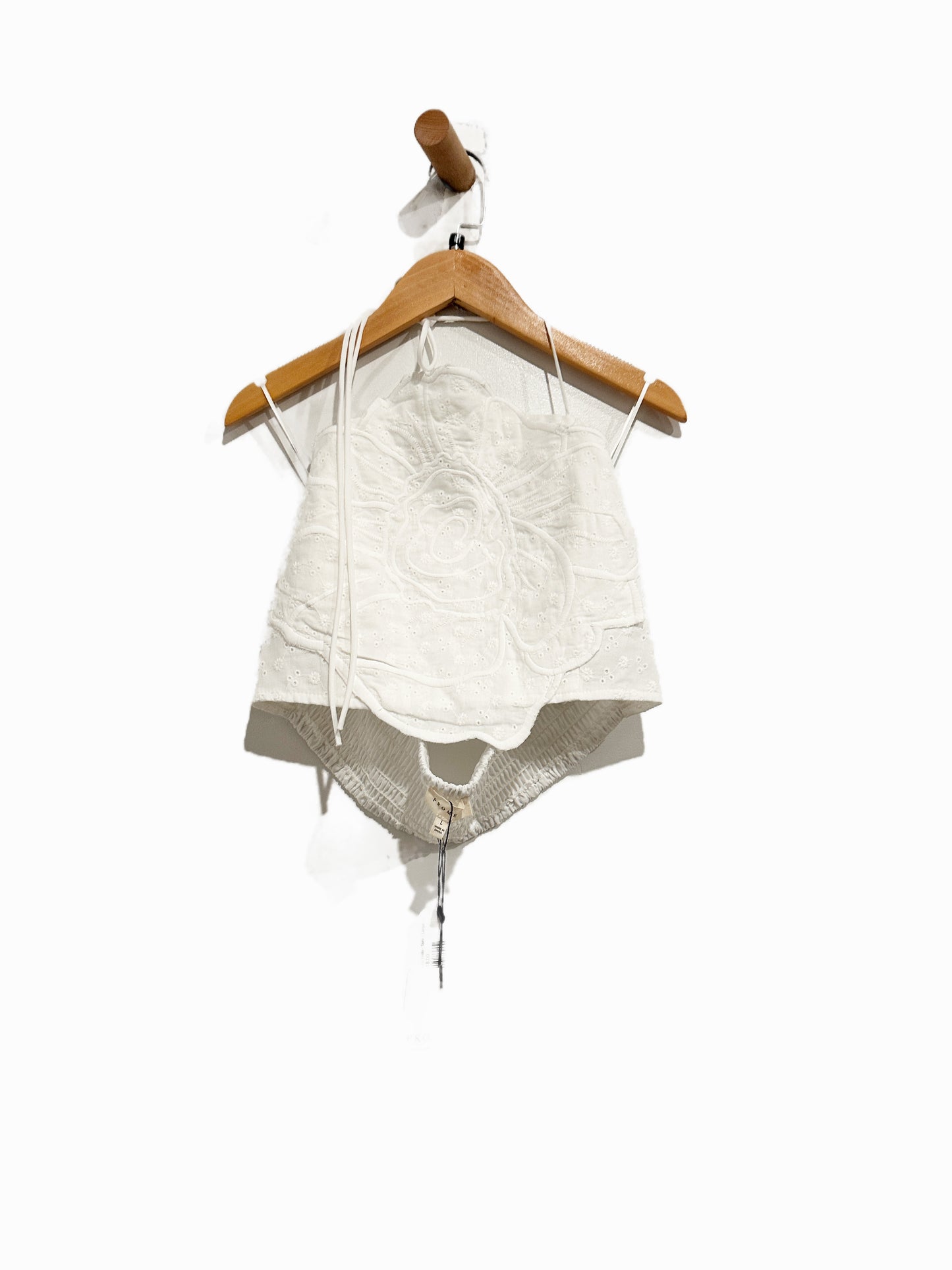 Promesa White Eyelet Halter Tank - Large