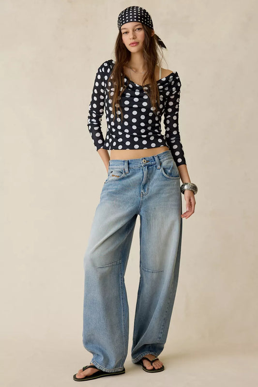 Urban Outfitters BDG Logan Buckle Baggy Barrel Jeans in Arizona - 25