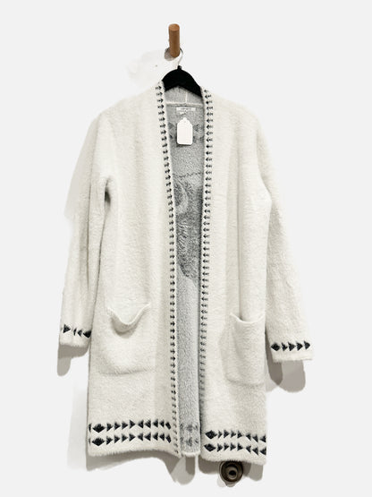 Venario White Eyelash Buffalo Cardigan - Medium