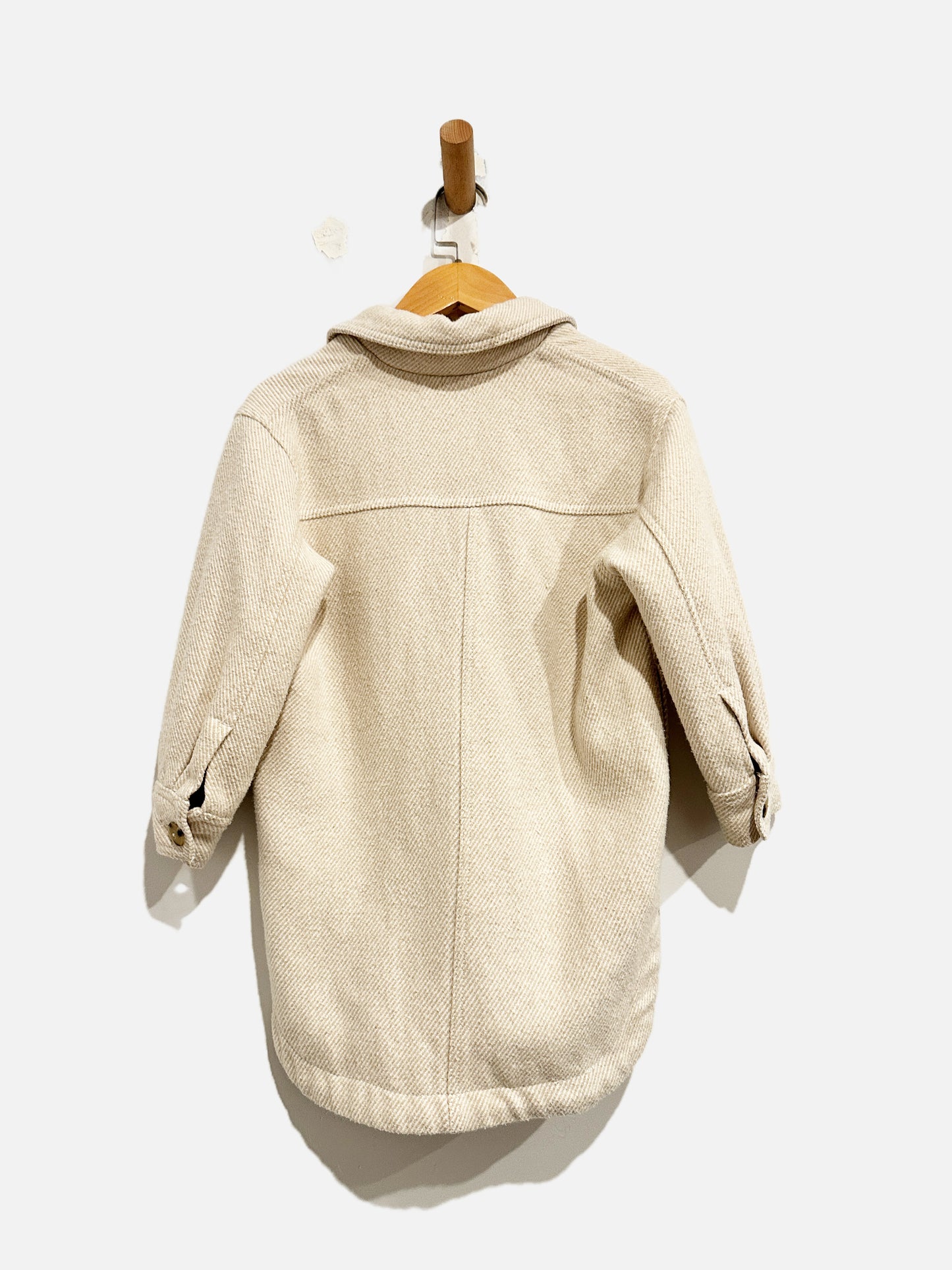 Zara Cream and White Shacket - 6-7