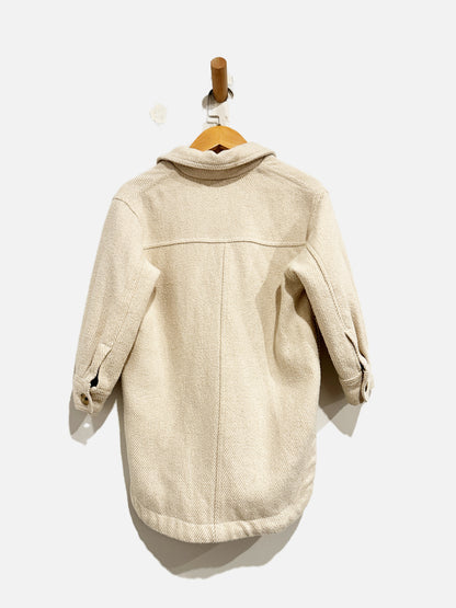 Zara Cream and White Shacket - 6-7