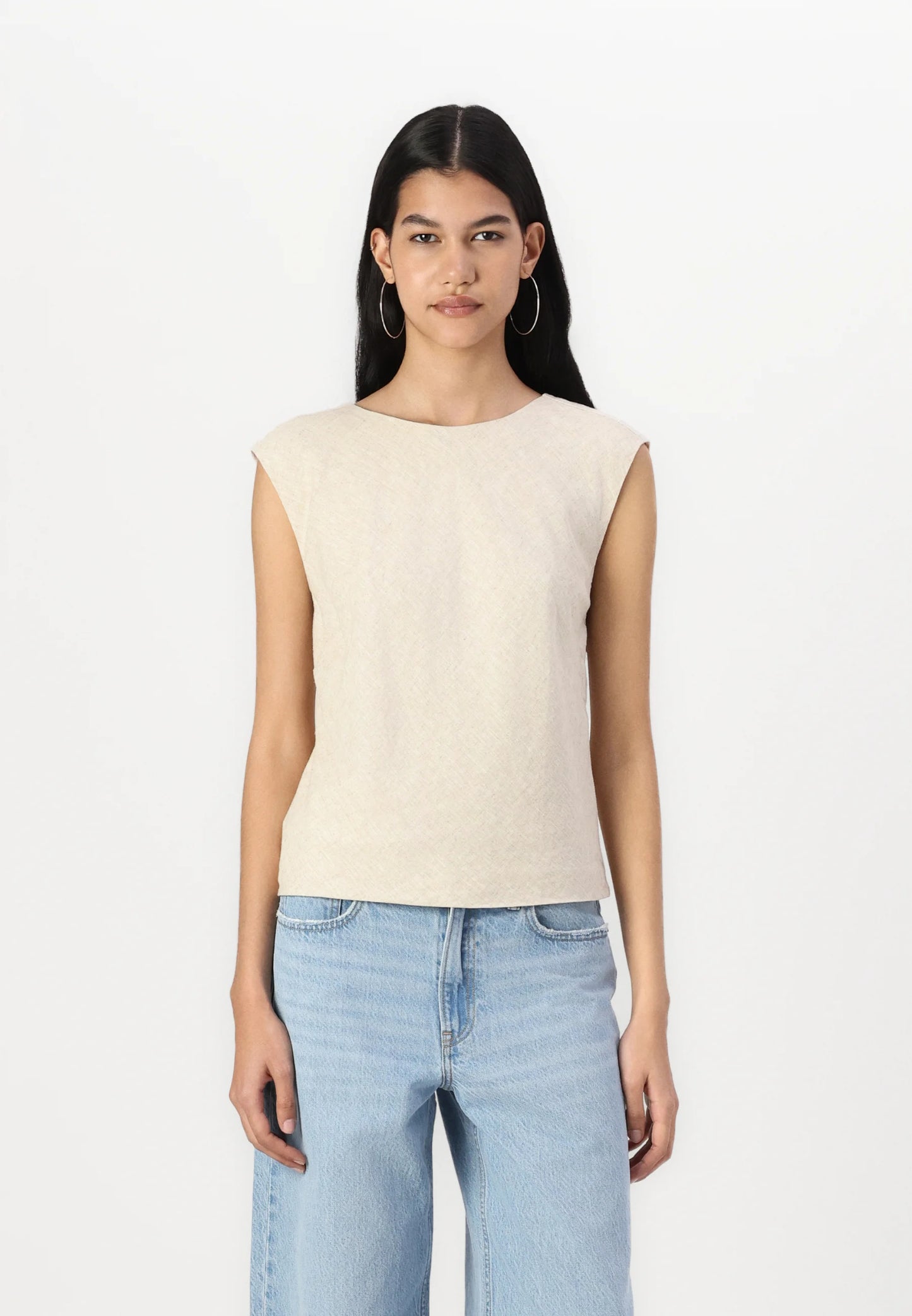 Abercrombie & Fitch Tan Linen Blend Tank - XS