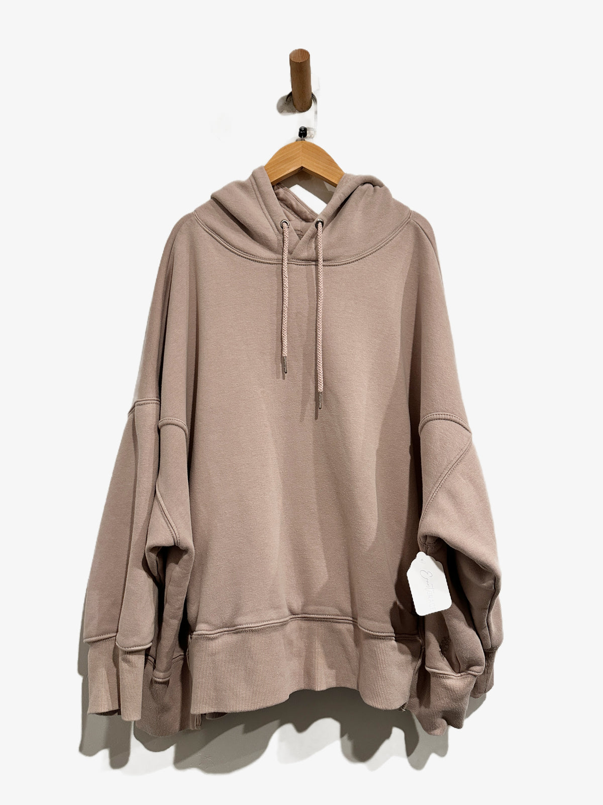 Free People Movement Sprint To The Finish Logo Hoodie in Oyster/Sunset - Small