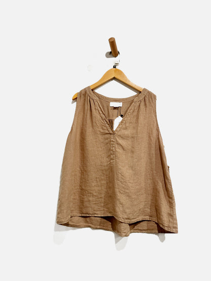 Velvet by Graham & Spencer Tan Linen Tank - Small