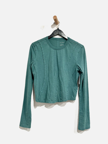 Anthropologie Pilcro Green Seamed LS Top - Small