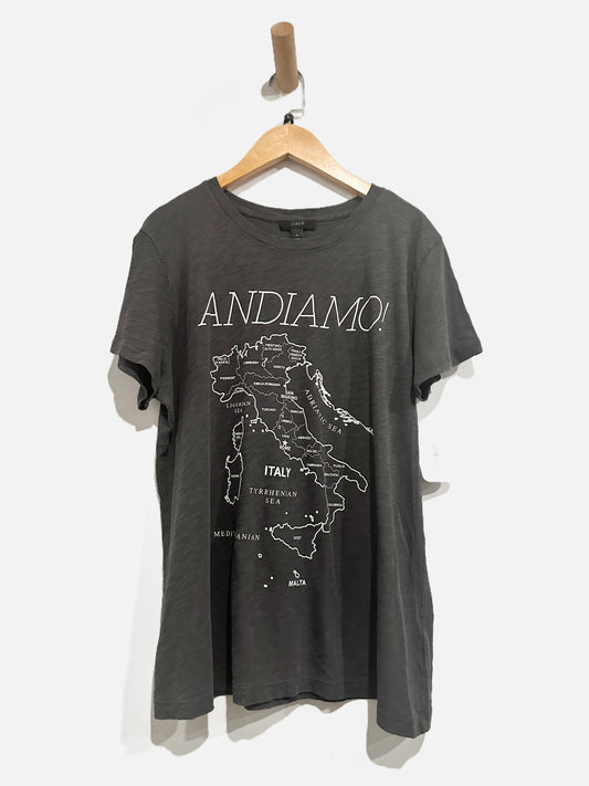J.Crew Gray Andiamo Graphic Tee - Large