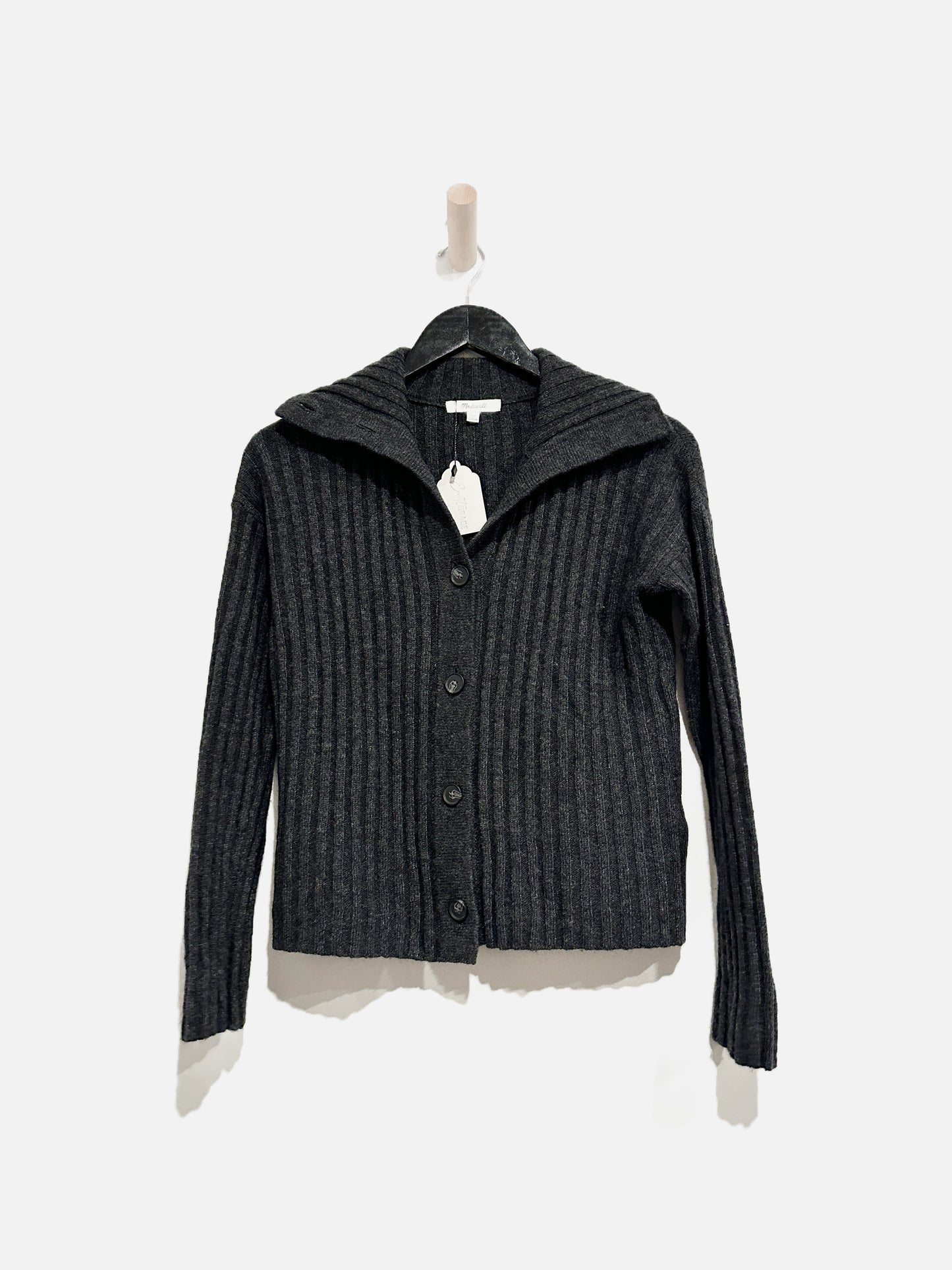 Madewell Dark Grey Collared Cardigan - XXS