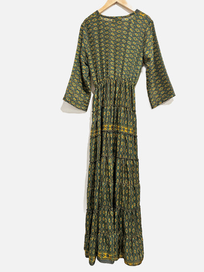 Abbu’s Collection Navy and Yellow Medallion Print Maxi Dress