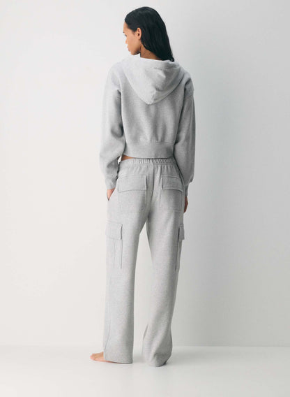 Aritzia Cozy Sweatfleece Mega Cargo Sweatpant in Heather Chrome - Small