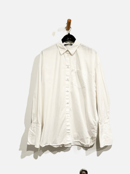 Zara White Button Down Blouse - XL
