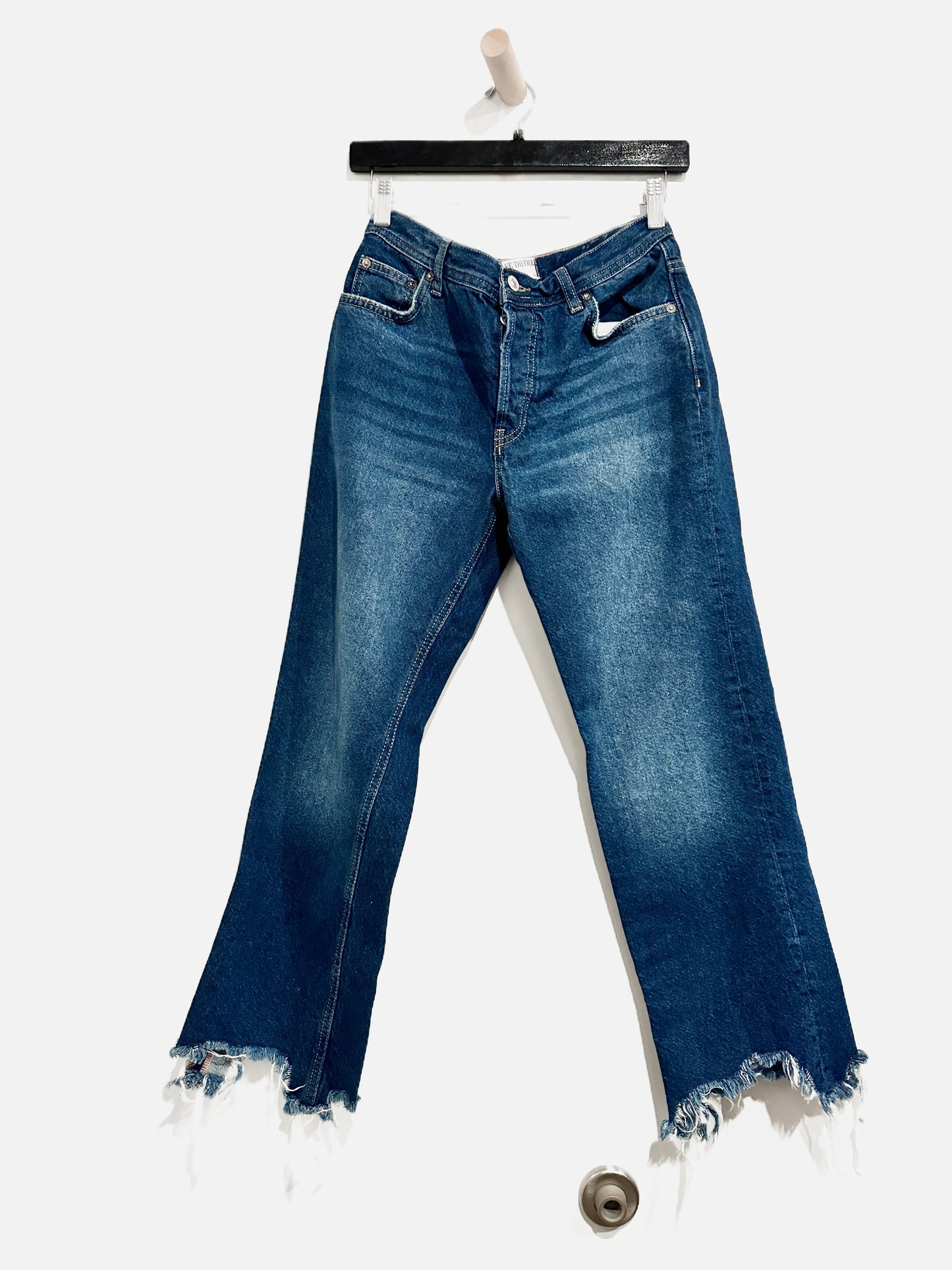 Free People Maggie Mid Rise Straight Jeans - 26