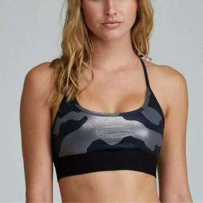 Noli Leggings and Sports Bra in Liquid Metallic Gray Camo Size Medium