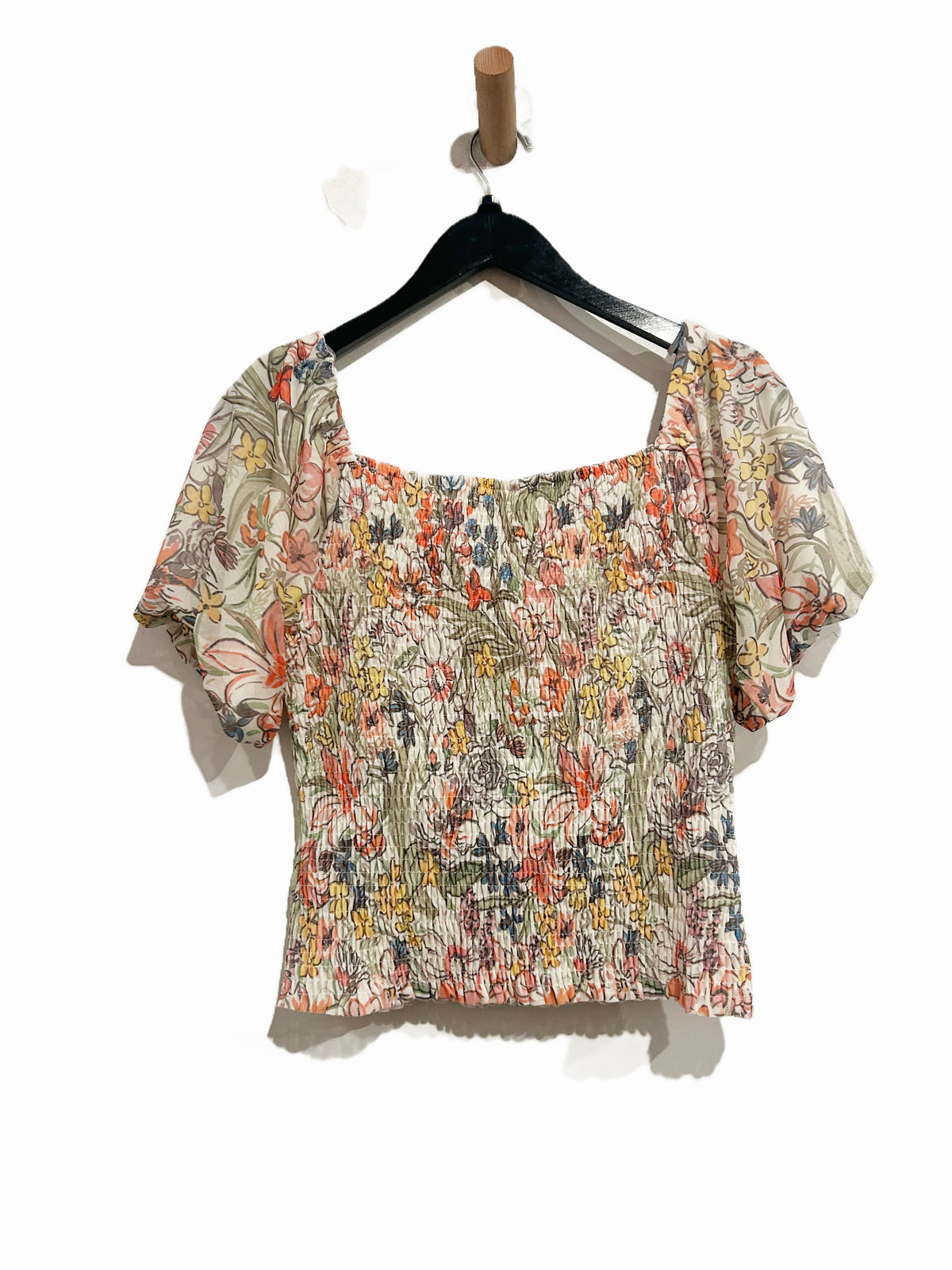 Anthropologie Aurelia Floral Smocked Top - Medium
