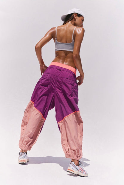 Free People Freeflow Pants in Deep Mulberry Combo - XS