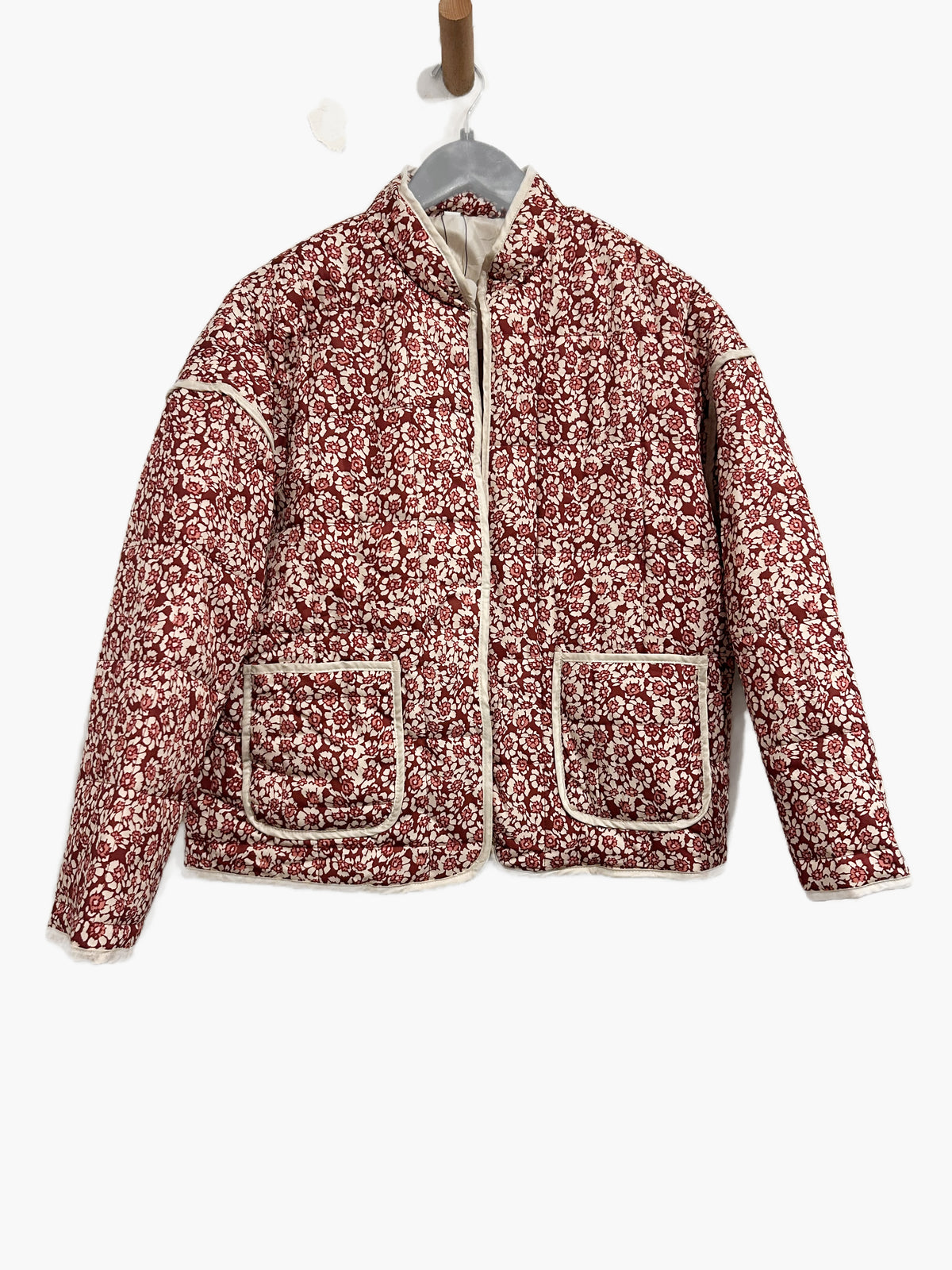 Pink Floral Quilted Jacket - Small