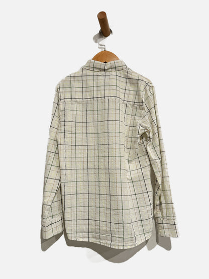 Mayoral White/Green Plaid Button Down - 9