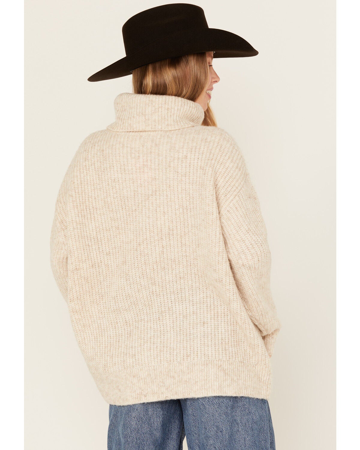 Cleo + Wolf Oversized Turtleneck Sweater in Oatmeal - Small