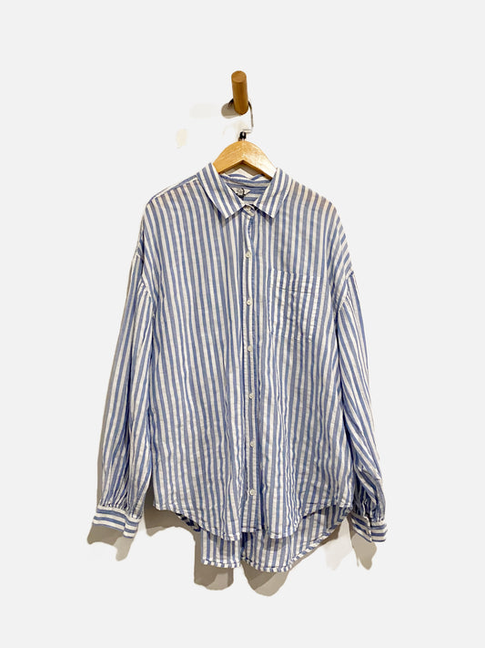 Rails Blue and White Stripe Button Down - Medium