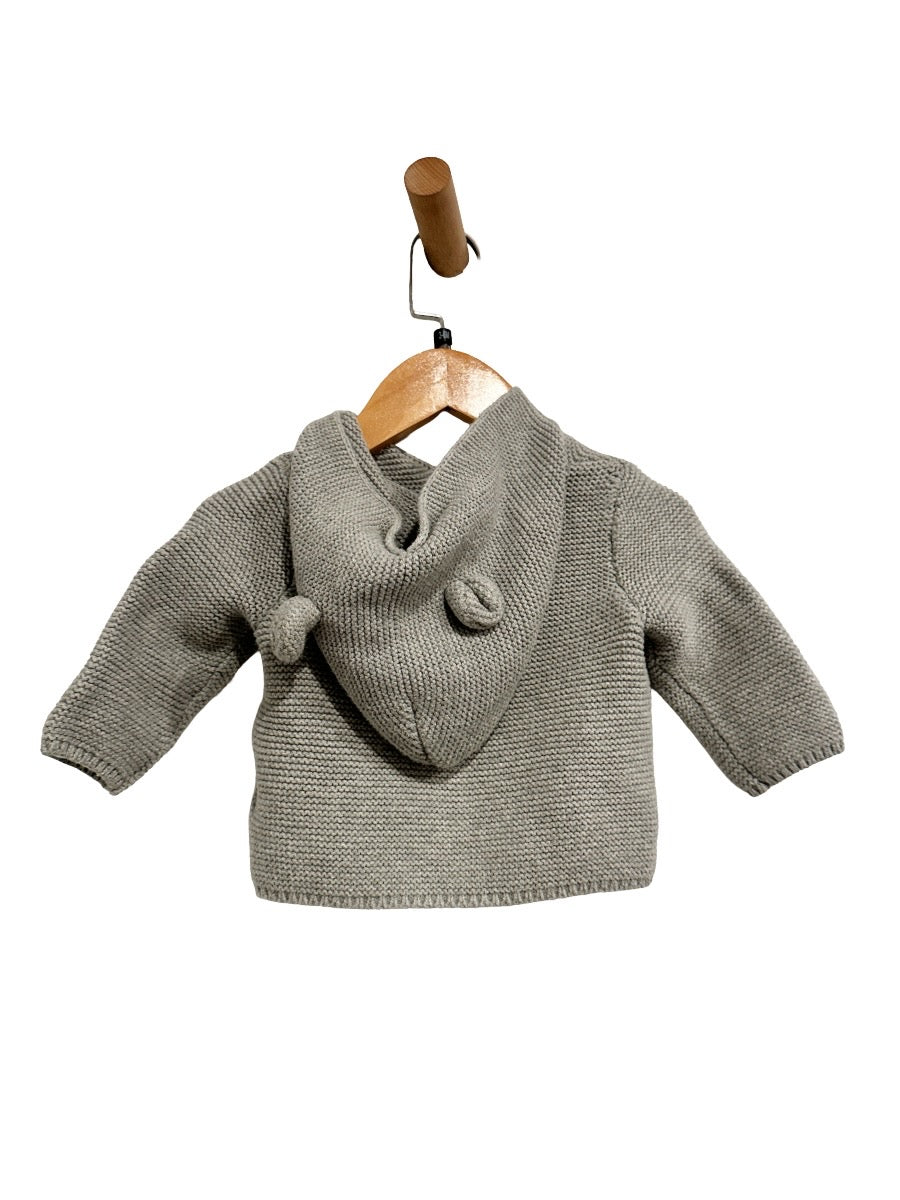 Baby Gap Gray Cable Knit Hoodie - 3-6 Mo