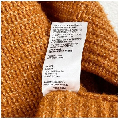 Anthropologie Pilcro Orange Knit Cowl Neck Sweater Size Small