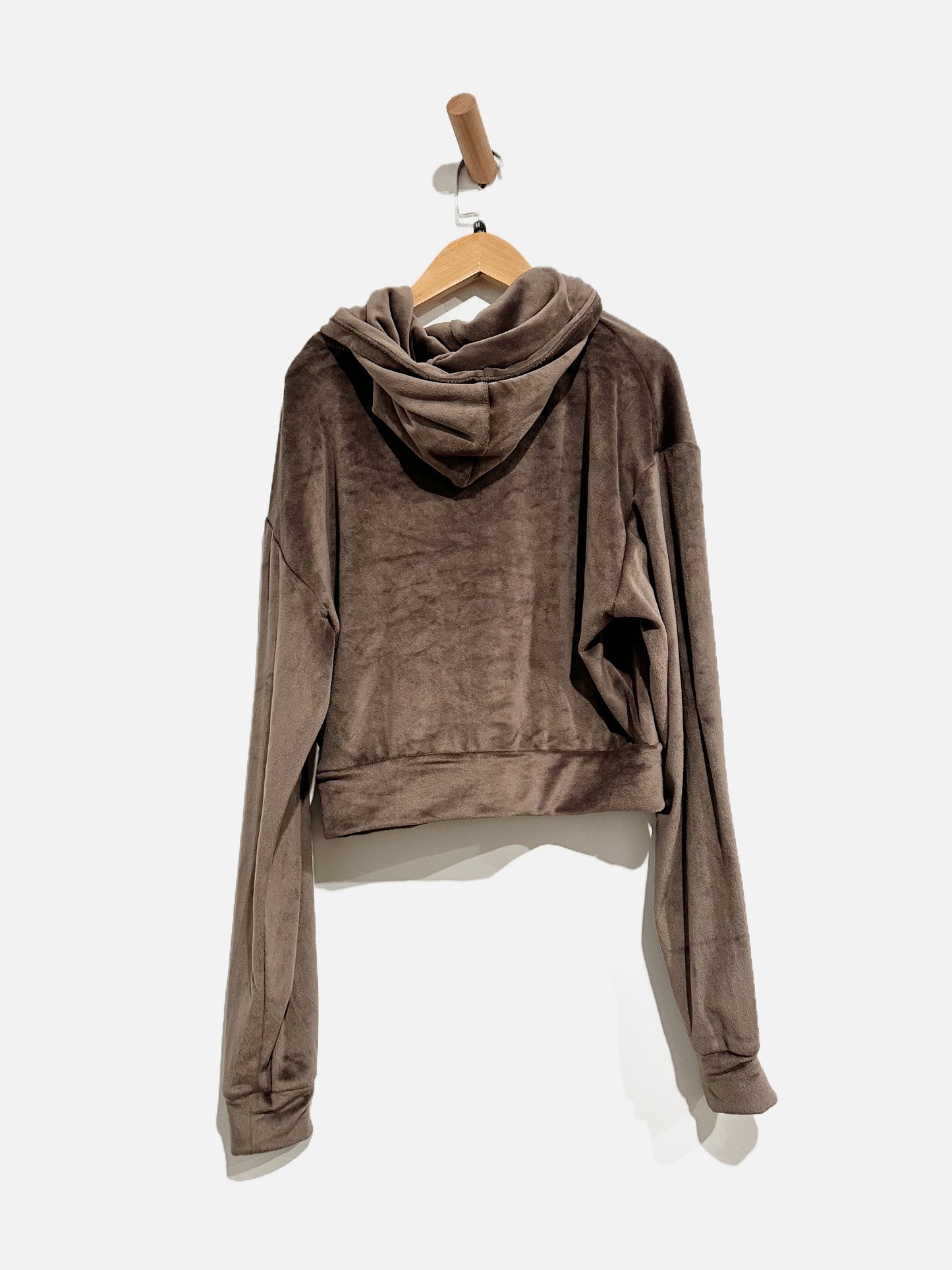 Skims Velour Brown Zip Down Hoodie - Medium