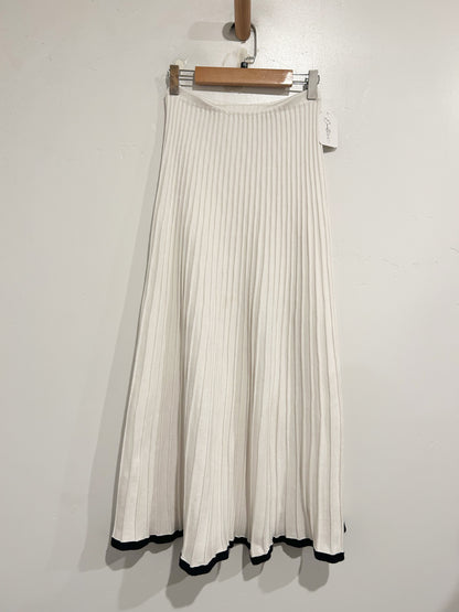 Commense White Ribbed Midi Skirt - XS
