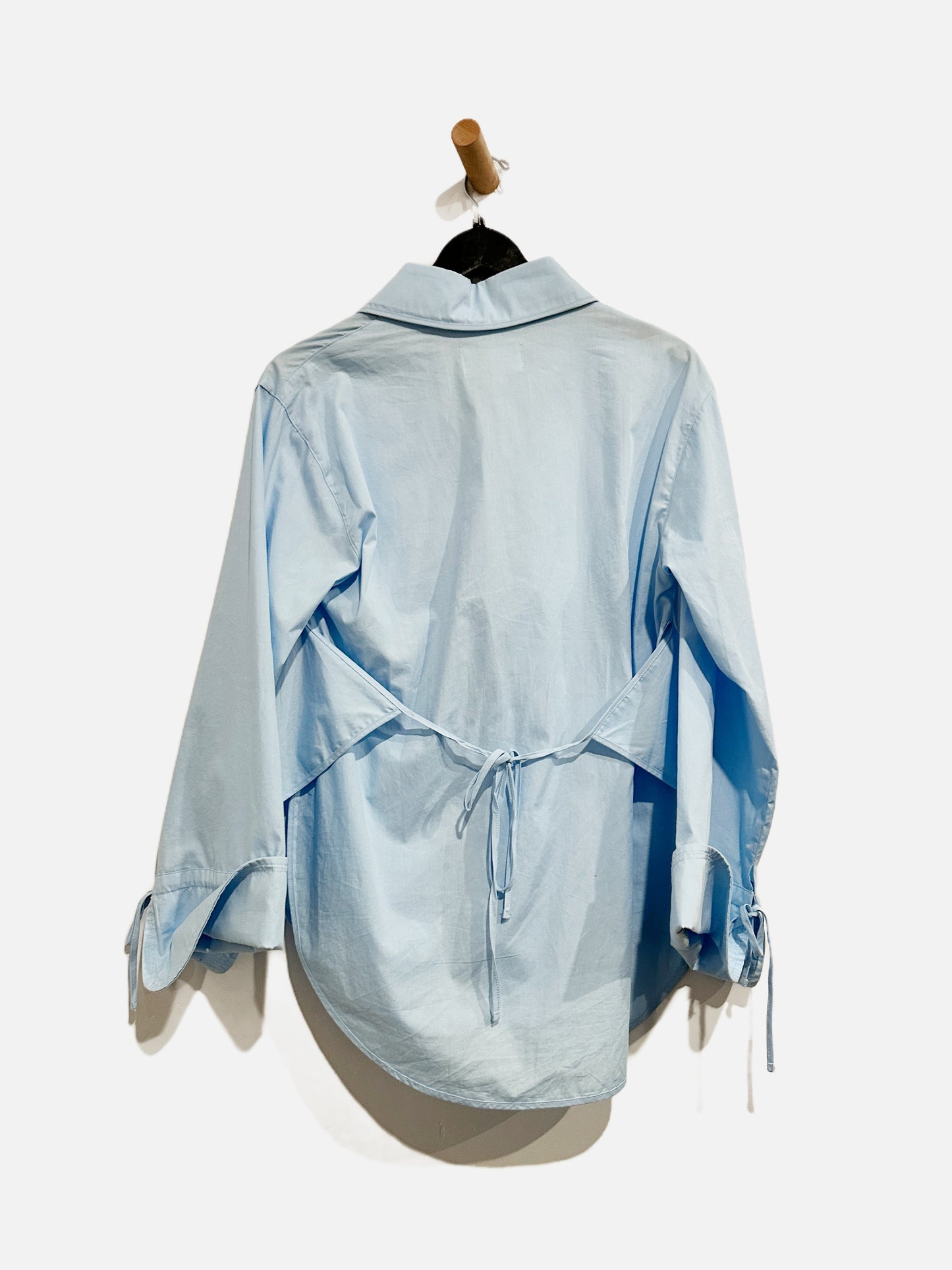 JOA Blue Tie Back Button Down - Small