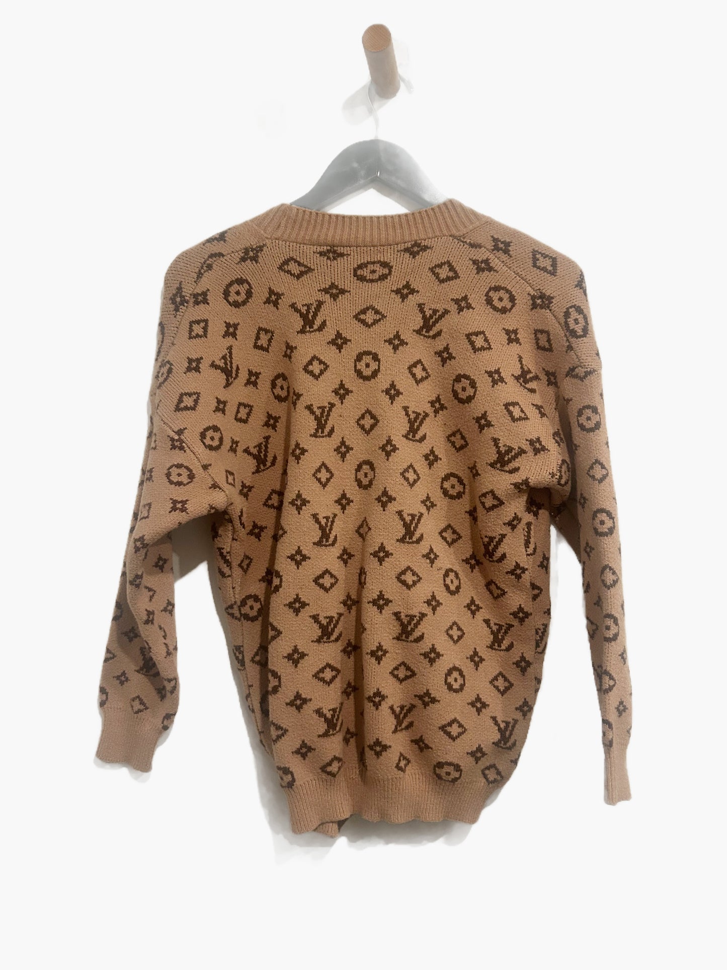 Louis Vuitton Dupe Brown Cardigan