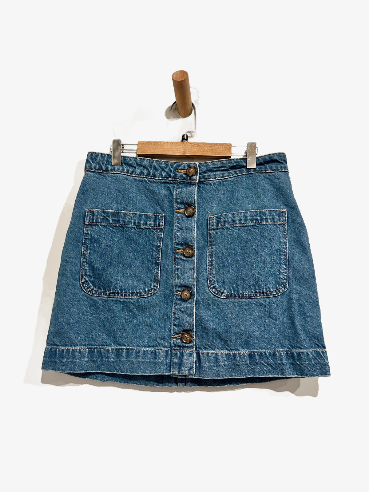 Free People Don’t Get Me Wrong Button Down Denim Mini Skirt - 28