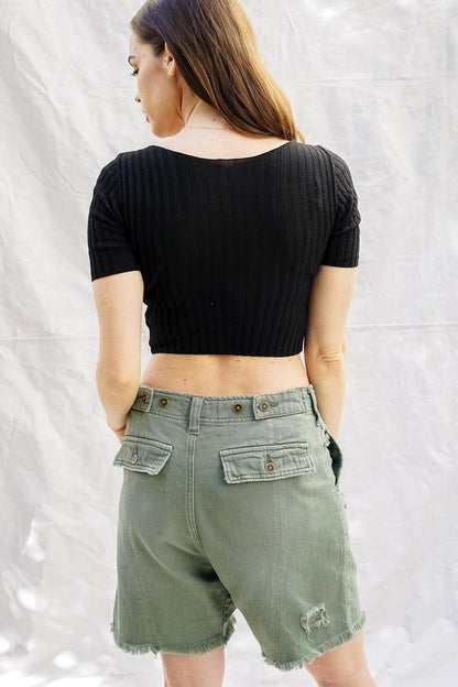 Free People She’s A Legend Harem Short in Washed Army - 0