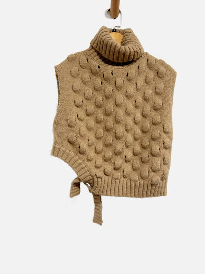 Zara Beige Cable Knit Vest - Medium