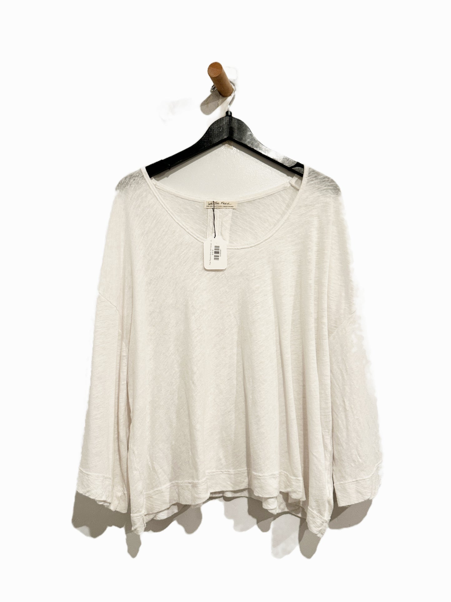Free People Fresh Start 3/4 Sleeve Top in White - XL