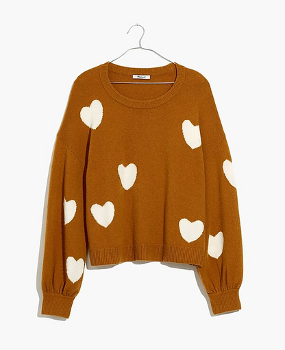 Madewell Yellow Heart Sweater - Small