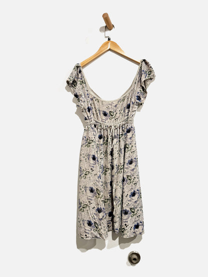 $$ Free People Gray Velvet Floral Mini Dress - 4