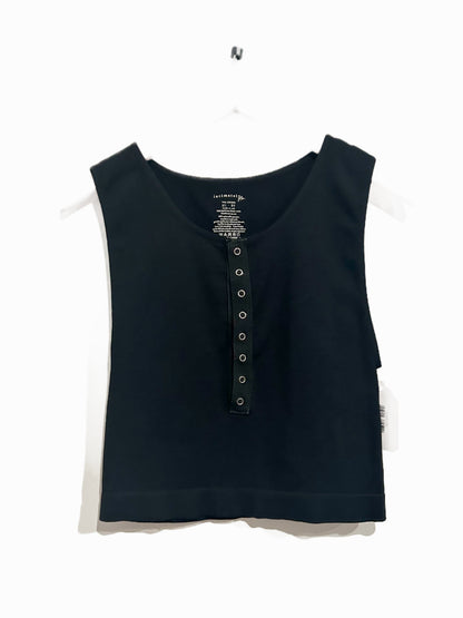 Free People Black Henley Crop Tank - XS/S