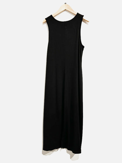 Marine Layer Black Ribbed Midi Dress - Medium