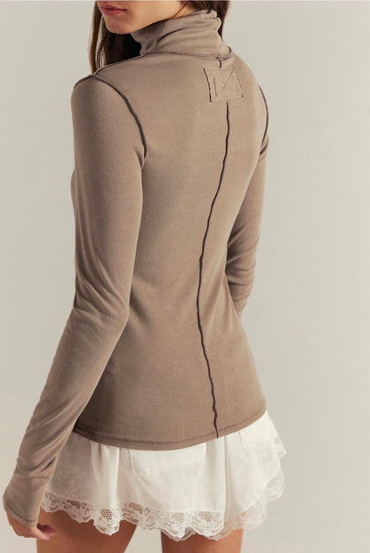 Free People Good Good Turtleneck in Fallen Rock - Small