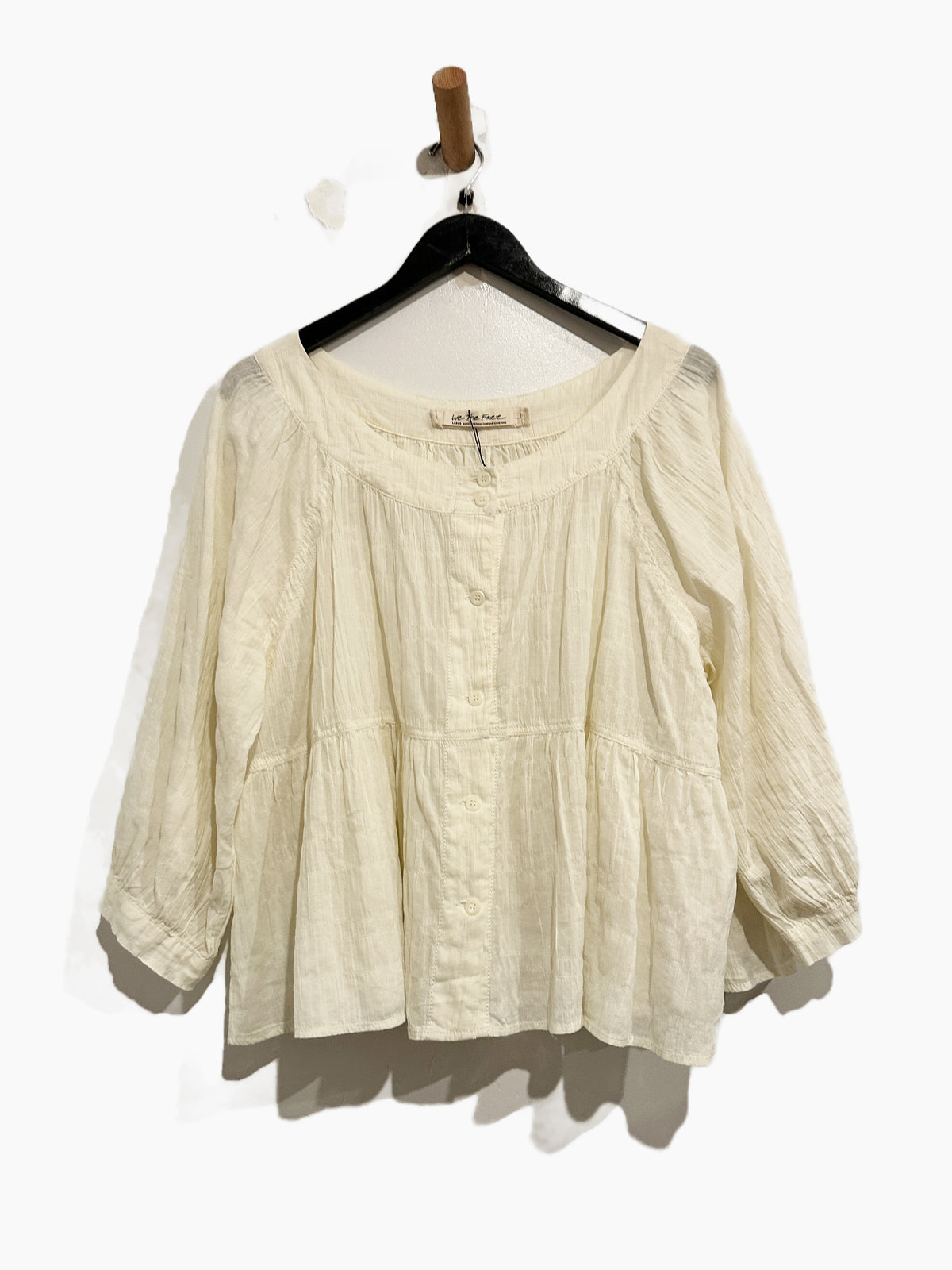 Free People Sea To Shore Blouse in Ivory - Large