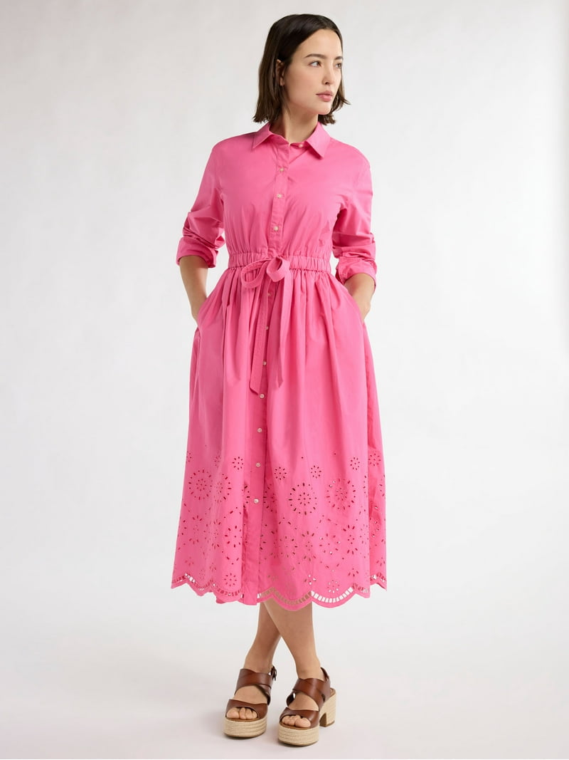 Free Assembly Pink Eyelet Maxi Dress - XL