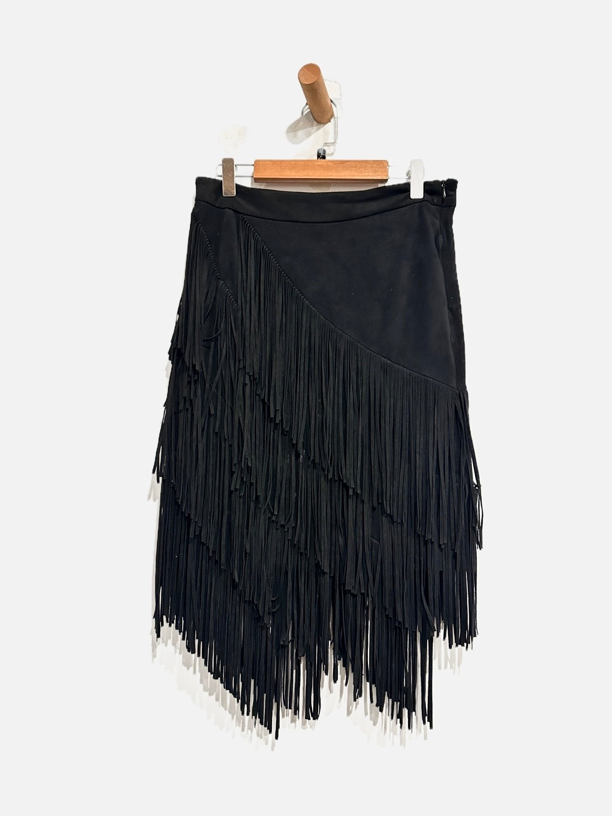 Zara Black Fringe Skirt - Small