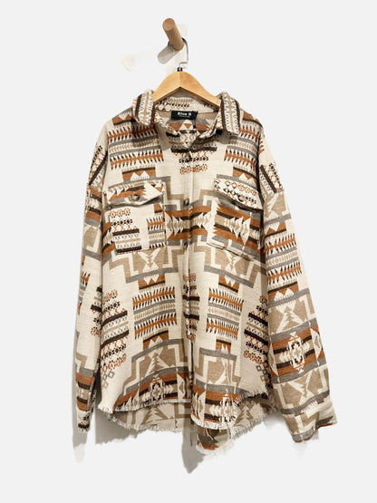 Blue B Western Print Jacket - Medium
