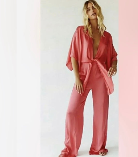 Free People x YFB Pink Breezy Jumpsuit