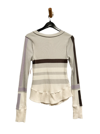 FP Movement NWT Rally Printed Layer Henley in Ski Stripe Stardust - Large