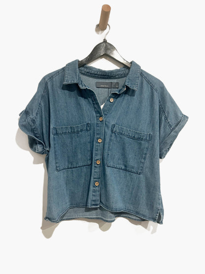 Indigo Rising Chambray Boxy Top - Medium