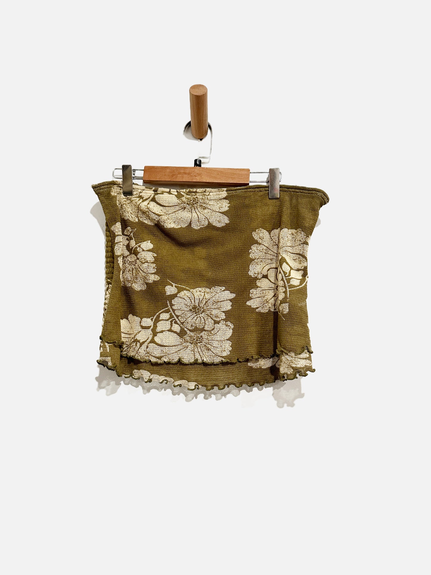 Free People Poppy Green Mesh Floral Tube Top - Large